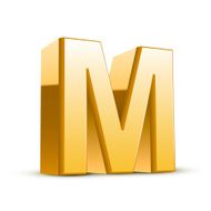 3d golden letter M N2