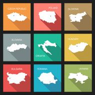 vector flat icons - country maps