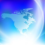 North america map on the blue background vector