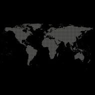 Black Political World Map Vector N6