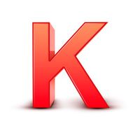 3d red letter K N8