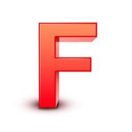 3d red letter F N8