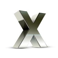 3d silver steel letter X N2