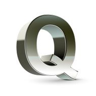 3d silver steel letter Q N4