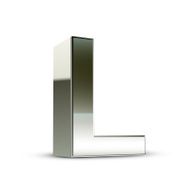 3d silver steel letter L N2