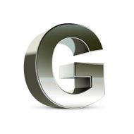 3d silver steel letter G N3