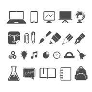 Education silhouettes collection isolated on white