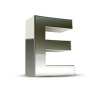 3d silver steel letter E N3