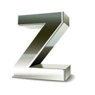 3d silver steel letter Z N4