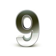 3d silver steel number 9 N5