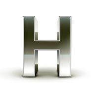 3d silver steel letter H N3