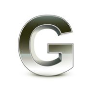 3d silver steel letter G N4