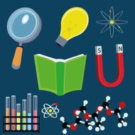 Different Cartoon Education Science Elements Isolated N2