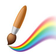 Brush painting rainbow Conceptual illustration