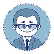 Character smiling theacher in suit