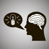 Headmind Brain Head Silhouette Generate Lamp Idea Manifest in Speach N2