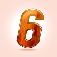 Figure six wooden 6 Vector