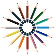colored pencils in a circle N4