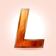 Alphabet wooden letter L Vector