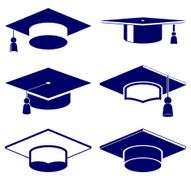 Graduation cap icon set