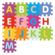 Vector alphabet from A to M written with puzzle N2