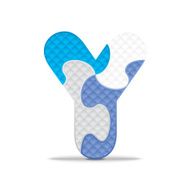 Vector letter Y written with alphabet puzzle N2
