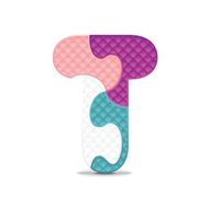 Vector letter T written with alphabet puzzle N2