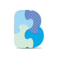 Vector letter B written with alphabet puzzle N2