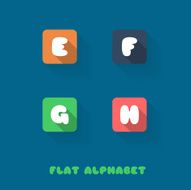 E F G H - Flat Design Button Alphabet