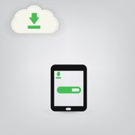Tablet pc isolated on the grey backgrounds