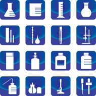 chemistry glassware and tools vector N2