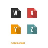 W X Y Z - Flat Design Paper Button Alphabet