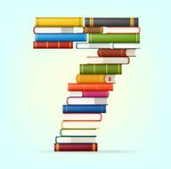 Numbers from stacks of multi colored books N3