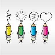 Happy and sad pencils