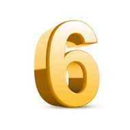 3d shiny golden number 6 N3