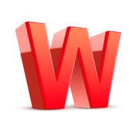 3d red letter W N8