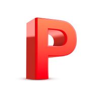 3d red letter P N8