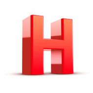 3d red letter H N8