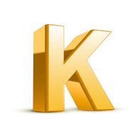 3d golden letter K N2