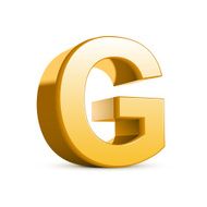 3d golden letter G N3