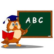 owl about blackboard