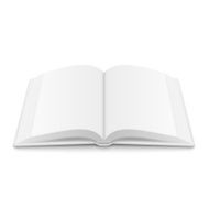 Blank opened book template with soft shadows