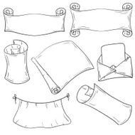 Set of hand drawn paper notes N9
