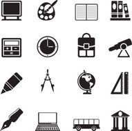 Silhouette school and education icons N7