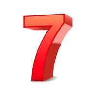 3d shiny red number 7 N5