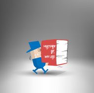 Man carrying big story book