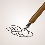 Calligraphy pen made of a twirl