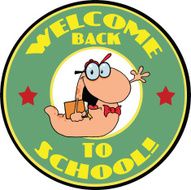 Smiling Worm Holding A Book With Text