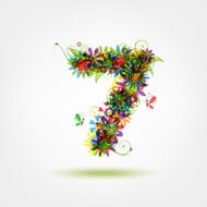 Seven floral number for your design