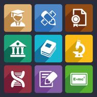 School and education flat icons set 25